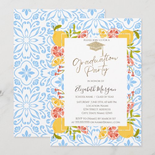 Grad Cap,Citrus Mediterranean Blue Graduation