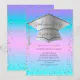 Grad Cap,Diamonds Frame Holographic Graduation Invitation | Zazzle