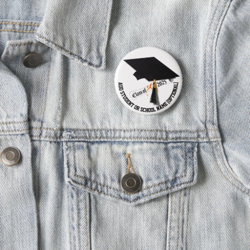 Grad Cap Diploma Class of 2025 Graduation Button