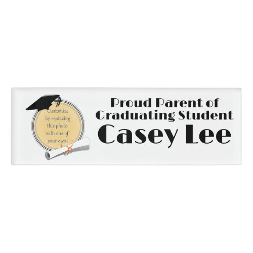 Grad Cap Diploma Photo Frame Graduation  Name Tag