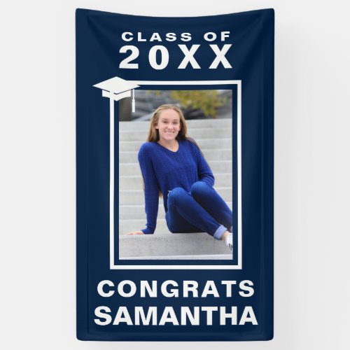 Grad Cap Graduation Banner