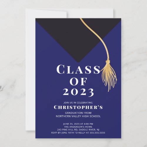 Grad Cap Graduation Party Invitation