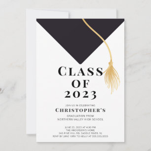 Grad Cap Graduation Party Invitation