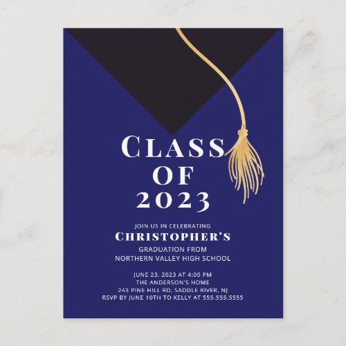 Grad Cap Graduation Party Invitation