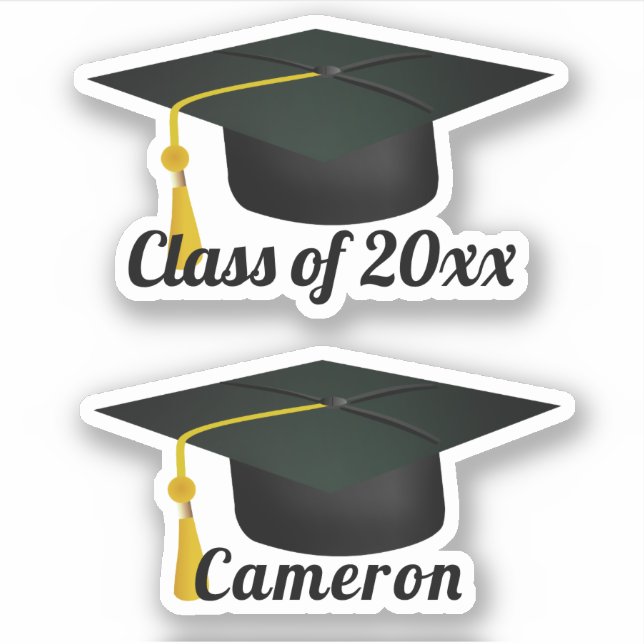 Grad Cap Graduation Sticker (Front)