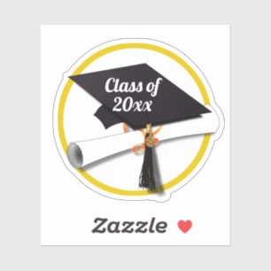 Grad Cap Graduation Sticker