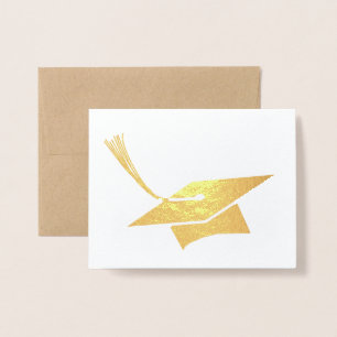 Grad Cap Graduation themed Folded Foil Card
