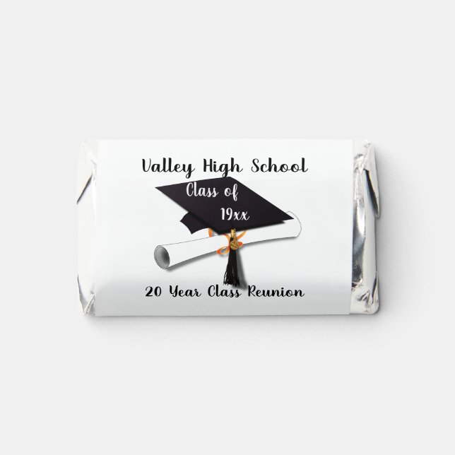Grad Cap High School Class Reunion Hershey's Miniatures (Front)