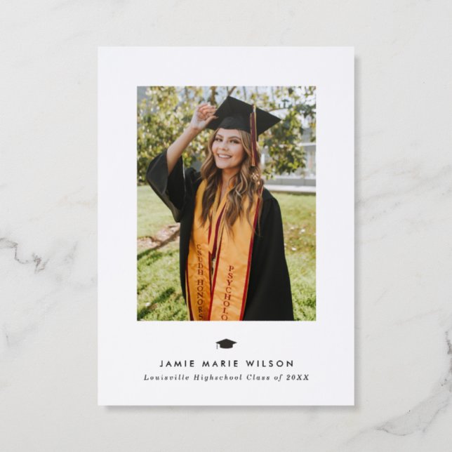 Grad Cap Letterpress Photo Cards (Front)