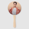 Grad Cap Modern Graduate Photo Orange Hand Fan | Zazzle
