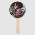 Grad Cap Modern Graduate Photo Purple Hand Fan | Zazzle