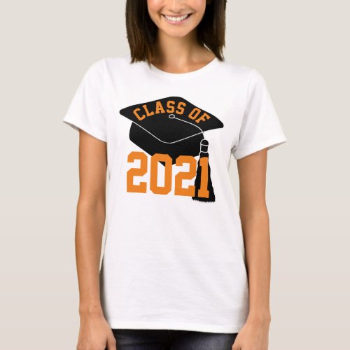 Grad Cap Orange Class of 2024 T_Shirt