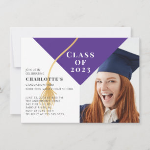 Grad Cap Photo Graduation Invitation