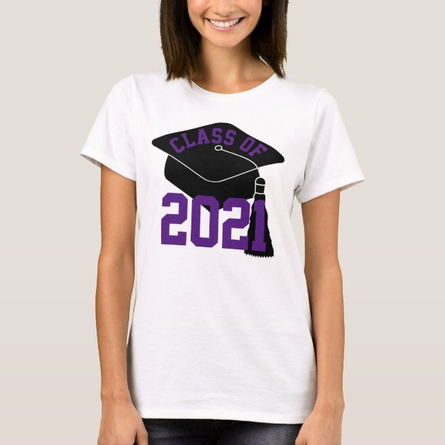 Grad Cap Purple Class of 2024 T-Shirt (Front)