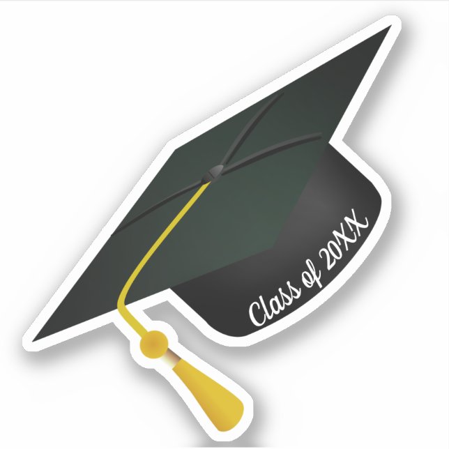 Grad Cap Tassel Graduation Sticker (Front)