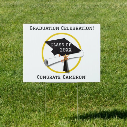 Grad Cap w Diploma Graduation Sign