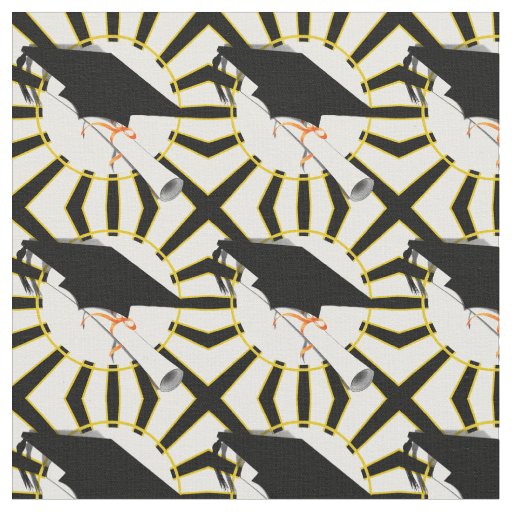 Grad Cap with School Colors Fabric