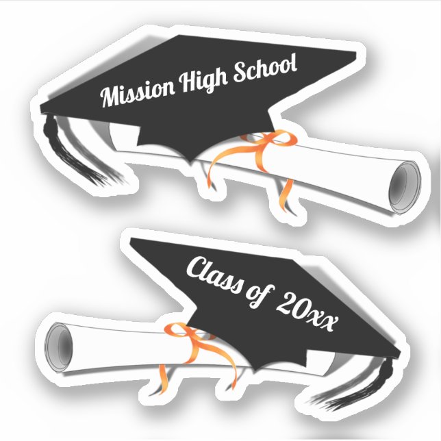 Grad Caps and Diplomas Sticker (Front)