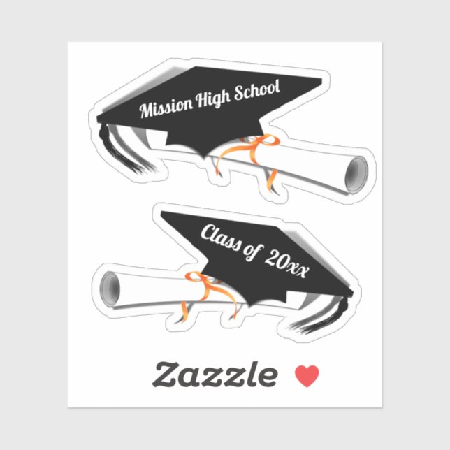 Grad Caps and Diplomas Sticker (Sheet)