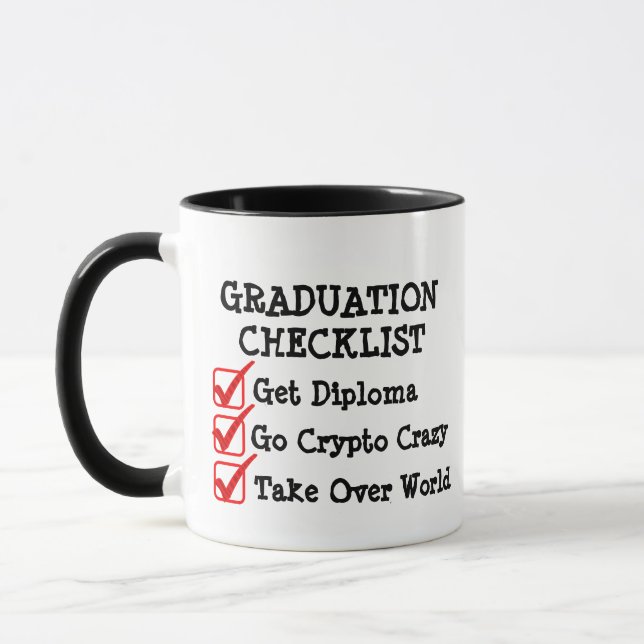 Grad Checklist Mug - Funny Graduation Plan Gift (Left)