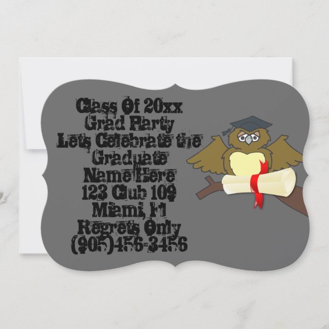 Grad Class Fancy Personalize Name Destiny Personal Invitation (Front)