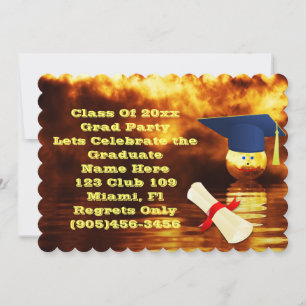 Grad Class Fancy Personalize Name Personalize Fire Invitation
