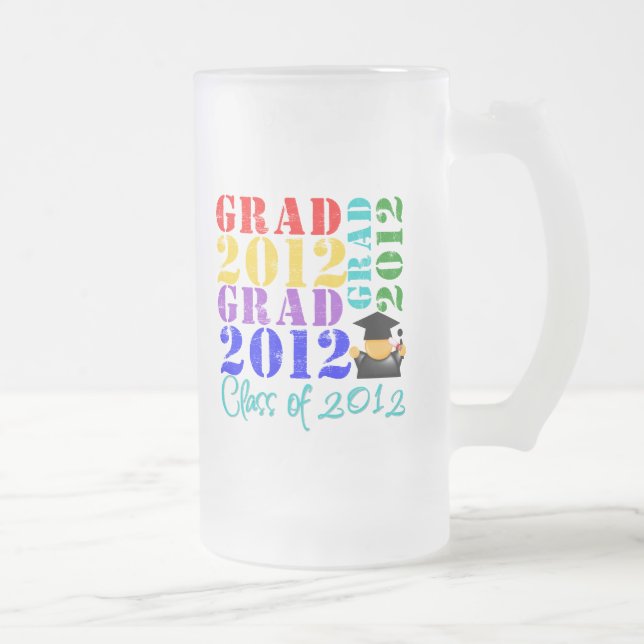 Grad  Class of 2012 Frosted Glass Beer Mug (Right)