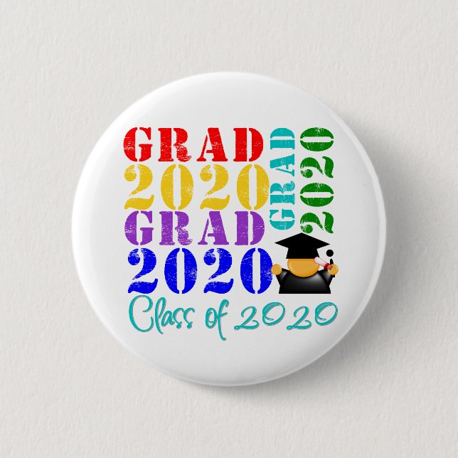 Grad  Class of 2020 Pinback Button (Front)