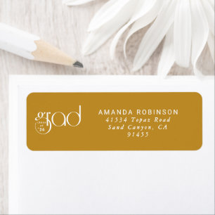 Grad Class of 2026 GoldTypography Return Address Label