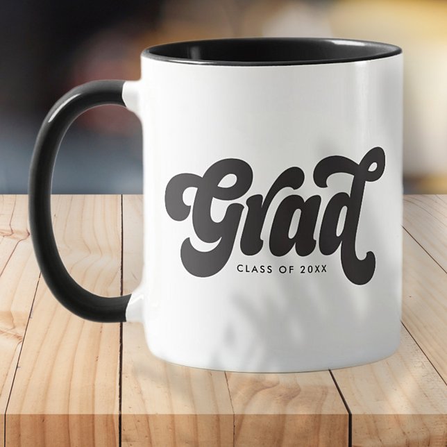 Grad Class of 20XX Retro Vintage Simple Mug (Creator Uploaded)
