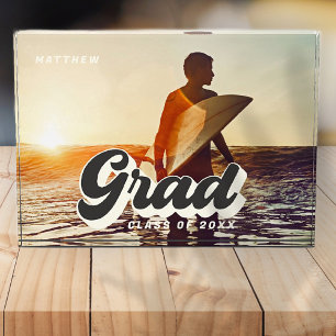Grad Class Of 20XX Retro Vintage Simple Photo Block