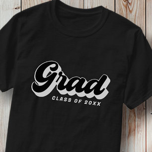 Grad Class Of 20XX Retro Vintage Simple Script T-Shirt