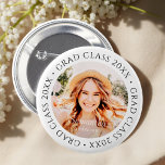 Grad Class of 20XX Simple Modern Custom Photo Button<br><div class="desc">This simple and modern design is composed of serif typography and add a custom photo.</div>