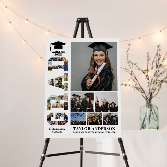 Grad Class Senior Graduation Day DIY Photo Collage Foam Board (In Situ (Stand))
