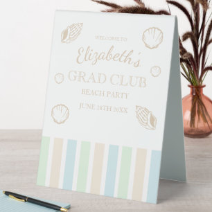 Grad Club Beach Party Table Tent