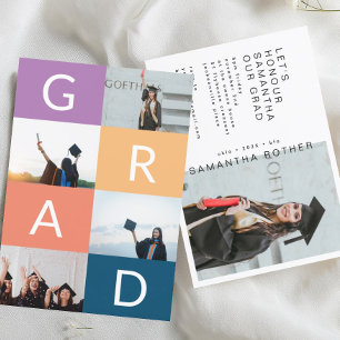 GRAD COLOR BLOCKS MULTI Photo graduation Announcement