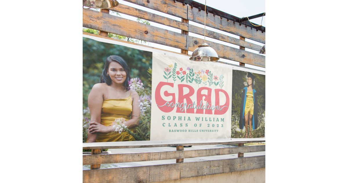GRAD CONGRATULATIONS GRADUATION BANNER | Zazzle