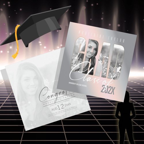 Grad Cutout Photo Gradient Blush ID898 Invitation