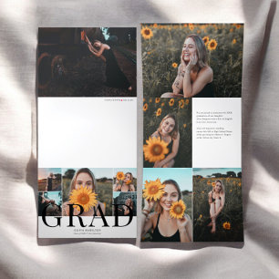 Grad Elegant Photo Tri-Fold Announcement