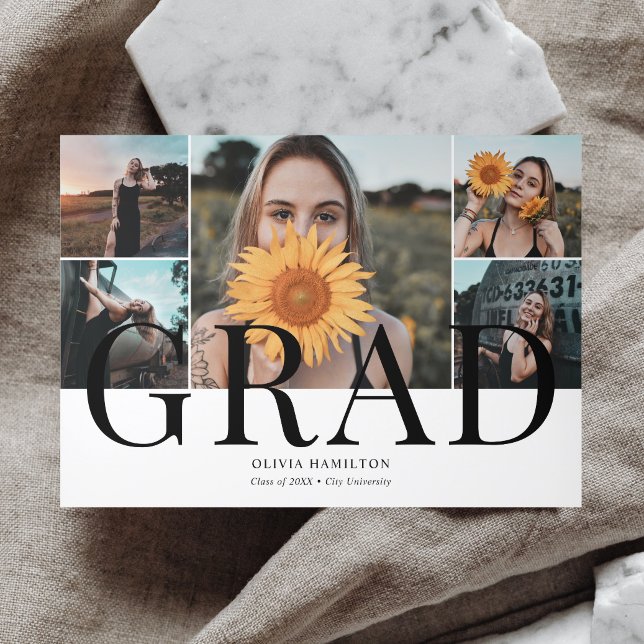 Grad Elegant Photo Tri-Fold Announcement