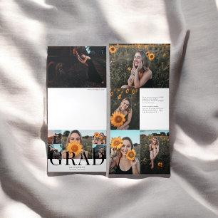 Grad Elegant Photo Tri-Fold Announcement