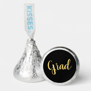 GRAD Fancy Fun Script Chic Formal Black Background Hershey®'s Kisses®