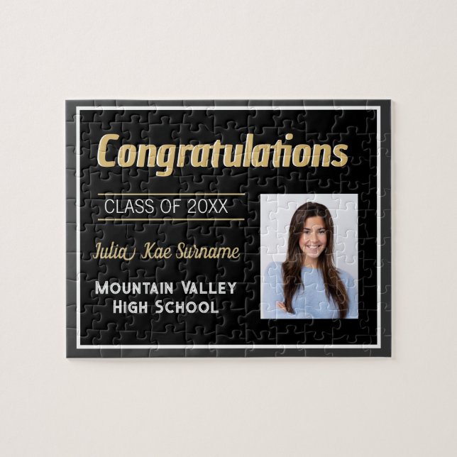 Grad Gift! Custom Graduation Congrats Photo Puzzle (Horizontal)