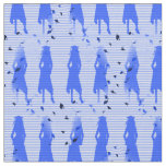Grad Girls Blue Striped Swirl Fabric