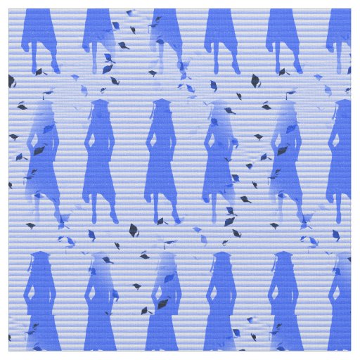 Grad Girls Blue Striped Swirl Fabric