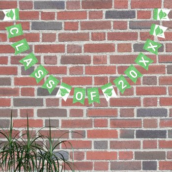 Grad Glam Green Cap Simple Class Of Plus Year Bunting Flags by ArtfulDesignsByVikki at Zazzle