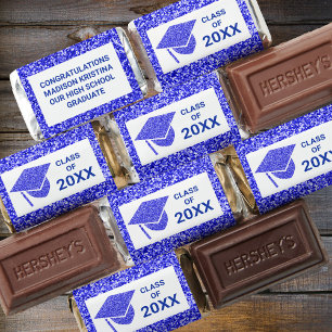 Grad Glam Navy Cap Class Of Name Graduation Hershey's Miniatures