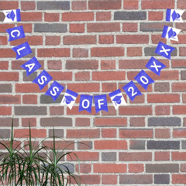 Grad Glam Navy Cap Simple Class Of Plus Year Bunt Bunting Flags (Creator Uploaded)
