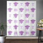 Grad Glam Purple Cap Chic Party Selfie Photo Booth Tapestry at Zazzle