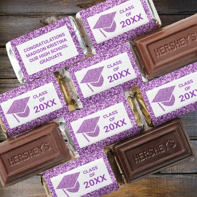 Grad Glam Purple Cap Class Of Name Graduation Hershey's Miniatures (Creator Uploaded)